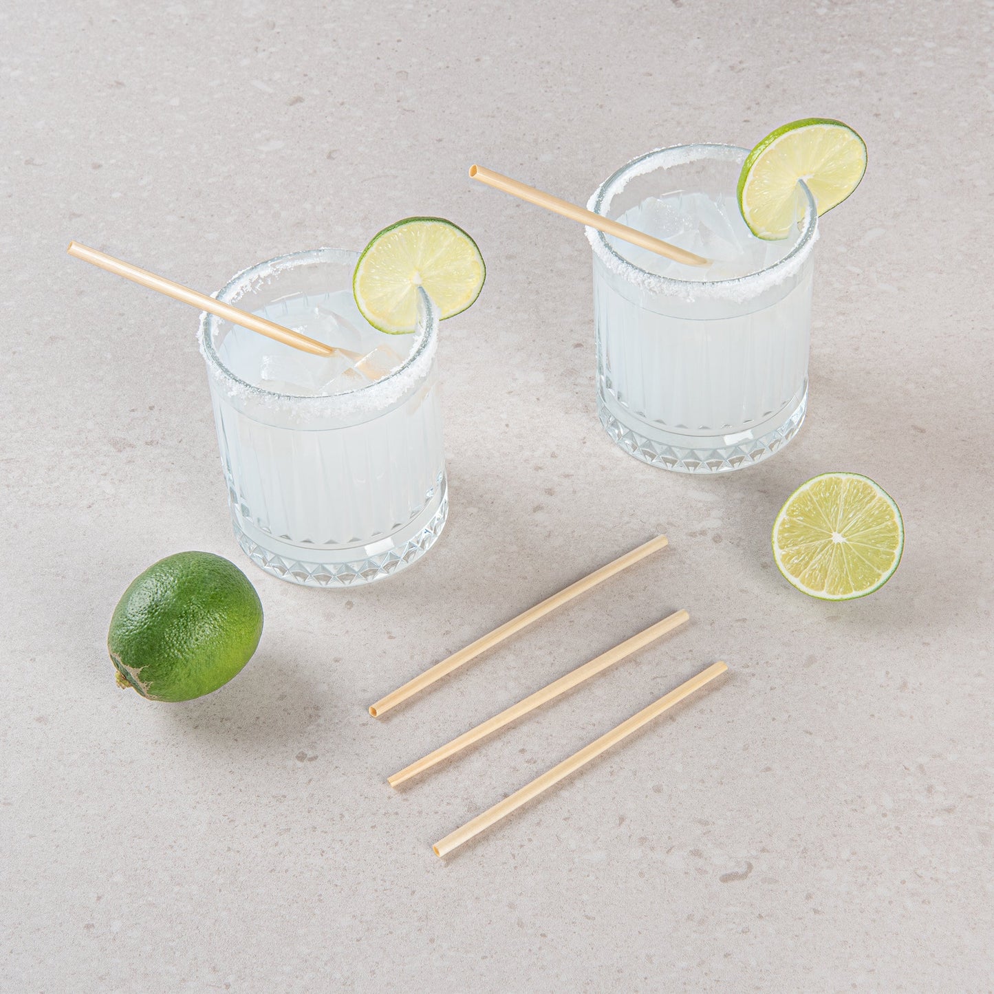 Bev Tek Natural Hay Cocktail Straw - Biodegradable - 5" - 1000 count box