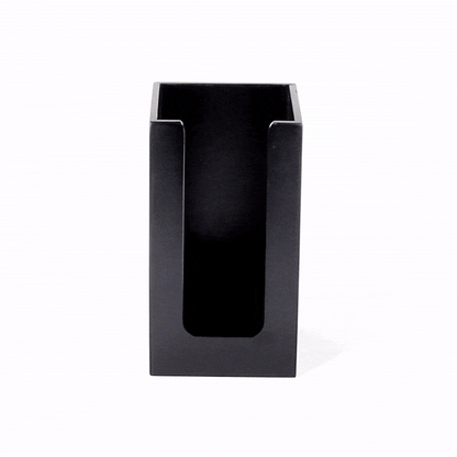 Restpresso Black Bamboo Coffee Cup / Lid / Cocktail Napkin Organizer - 4 1/2" x 4 1/2" x 8" - 1 count box