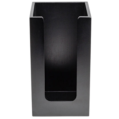 Restpresso Black Bamboo Coffee Cup / Lid / Cocktail Napkin Organizer - 4 1/2" x 4 1/2" x 8" - 1 count box