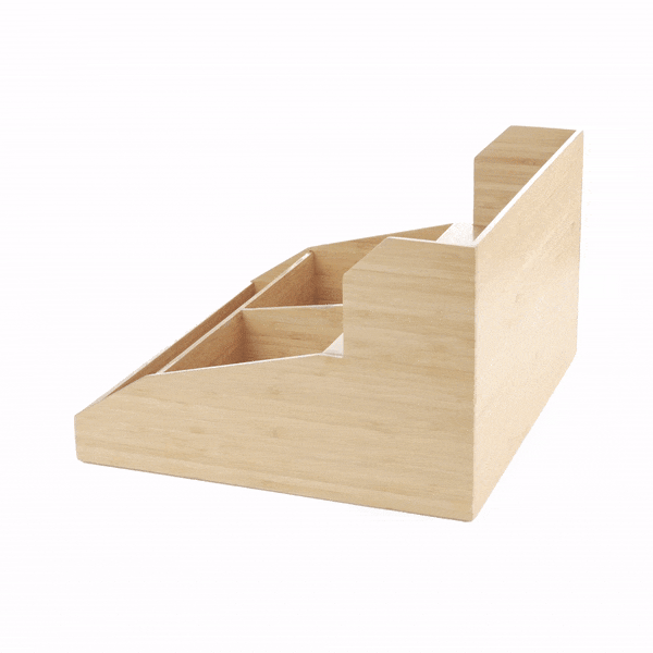 Restpresso Natural Bamboo Condiment / Coffee Cup / Lid Organizer - 15" x 14 1/4" x 9 1/4" - 1 count box