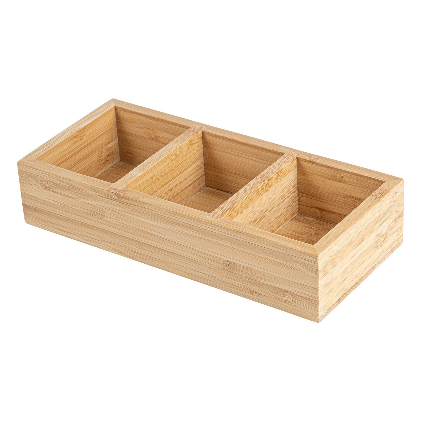 Restpresso Rectangle Natural Bamboo Packet Organizer - 9 1/2" x 4 1/4" x 2" - 1 count box