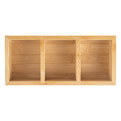 Restpresso Rectangle Natural Bamboo Packet Organizer - 9 1/2" x 4 1/4" x 2" - 1 count box