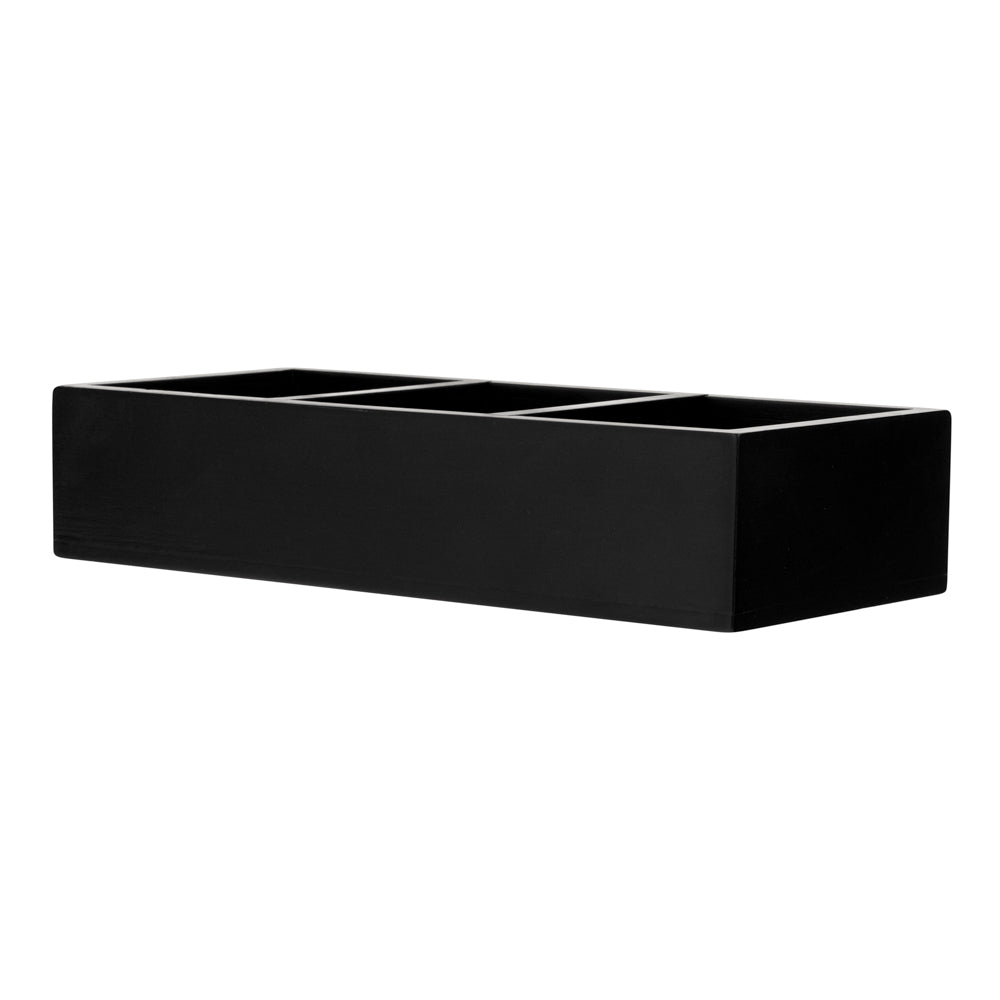 Restpresso Rectangle Black Bamboo Packet Organizer - 9 1/2" x 4 1/4" x 2" - 1 count box
