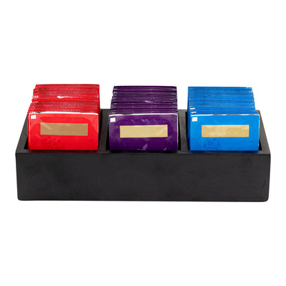 Restpresso Rectangle Black Bamboo Packet Organizer - 9 1/2" x 4 1/4" x 2" - 1 count box