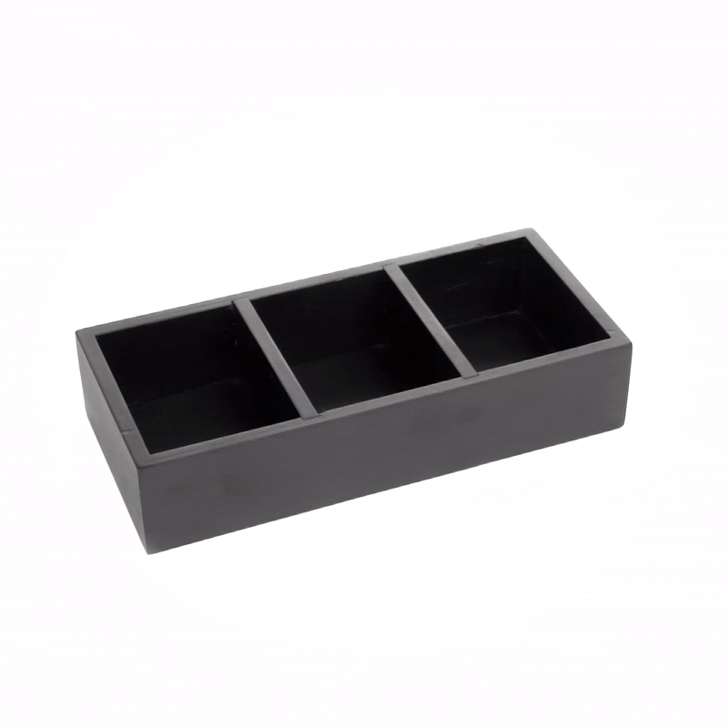 Restpresso Rectangle Black Bamboo Packet Organizer - 9 1/2" x 4 1/4" x 2" - 1 count box