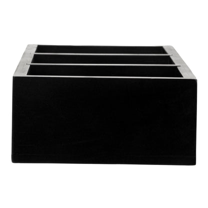 Restpresso Rectangle Black Bamboo Packet Organizer - 9 1/2" x 4 1/4" x 2" - 1 count box