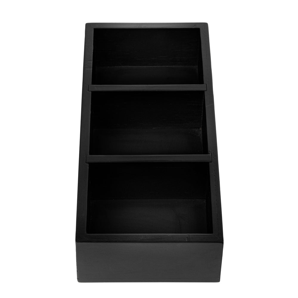 Restpresso Rectangle Black Bamboo Packet Organizer - 9 1/2" x 4 1/4" x 2" - 1 count box