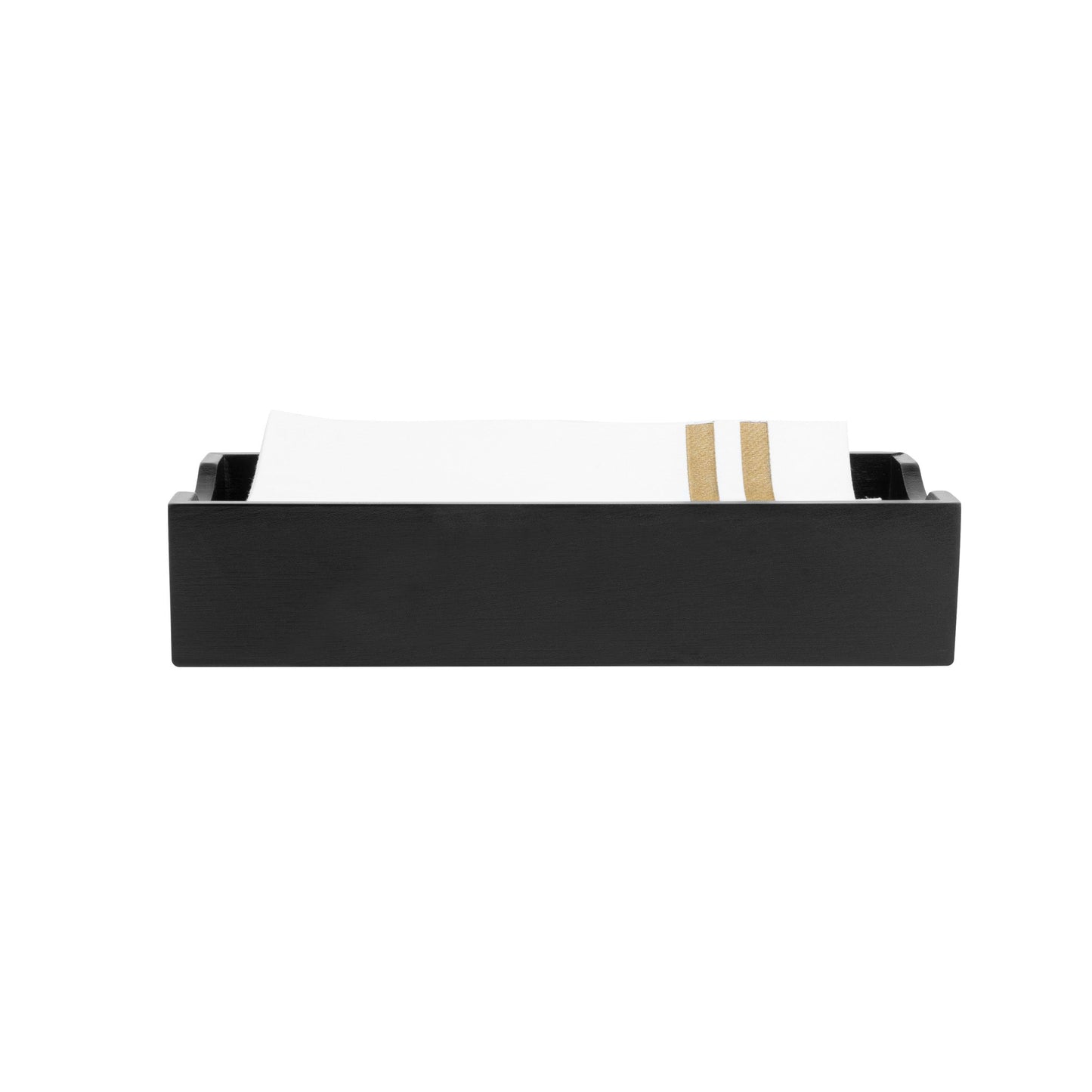 Nature Tek Rectangle Black Bamboo Napkin Holder - 9 1/2" x 4 1/4" x 2" - 1 count box