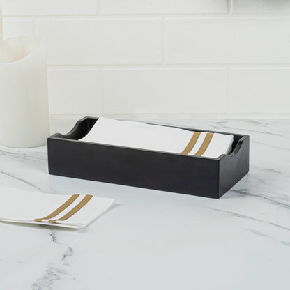 Nature Tek Rectangle Black Bamboo Napkin Holder - 9 1/2" x 4 1/4" x 2" - 1 count box