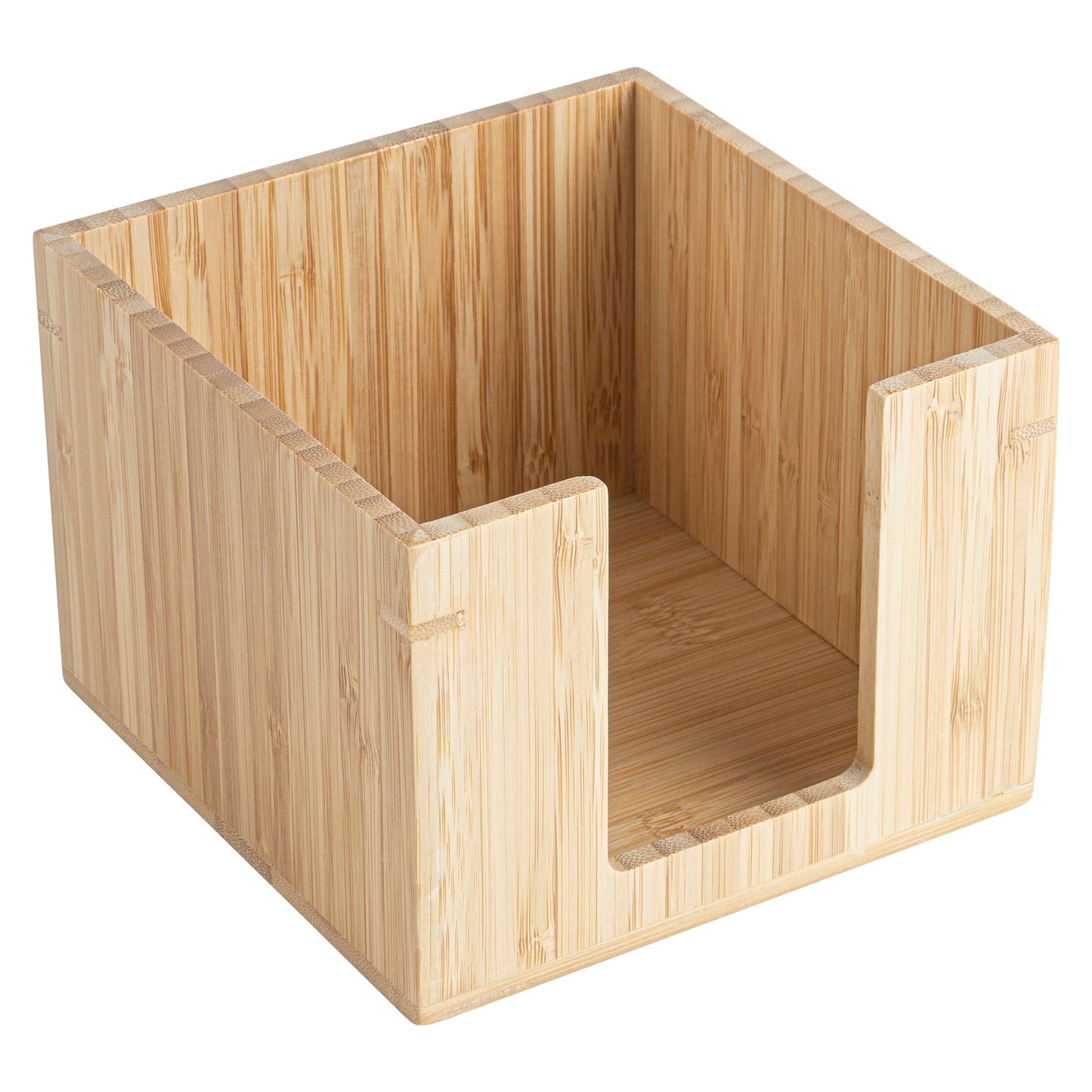 Nature Tek Square Natural Bamboo Cocktail Napkin Holder - 5 1/2" x 5 1/2" x 4" - 1 count box