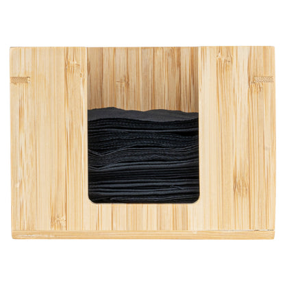 Nature Tek Square Natural Bamboo Cocktail Napkin Holder - 5 1/2" x 5 1/2" x 4" - 1 count box