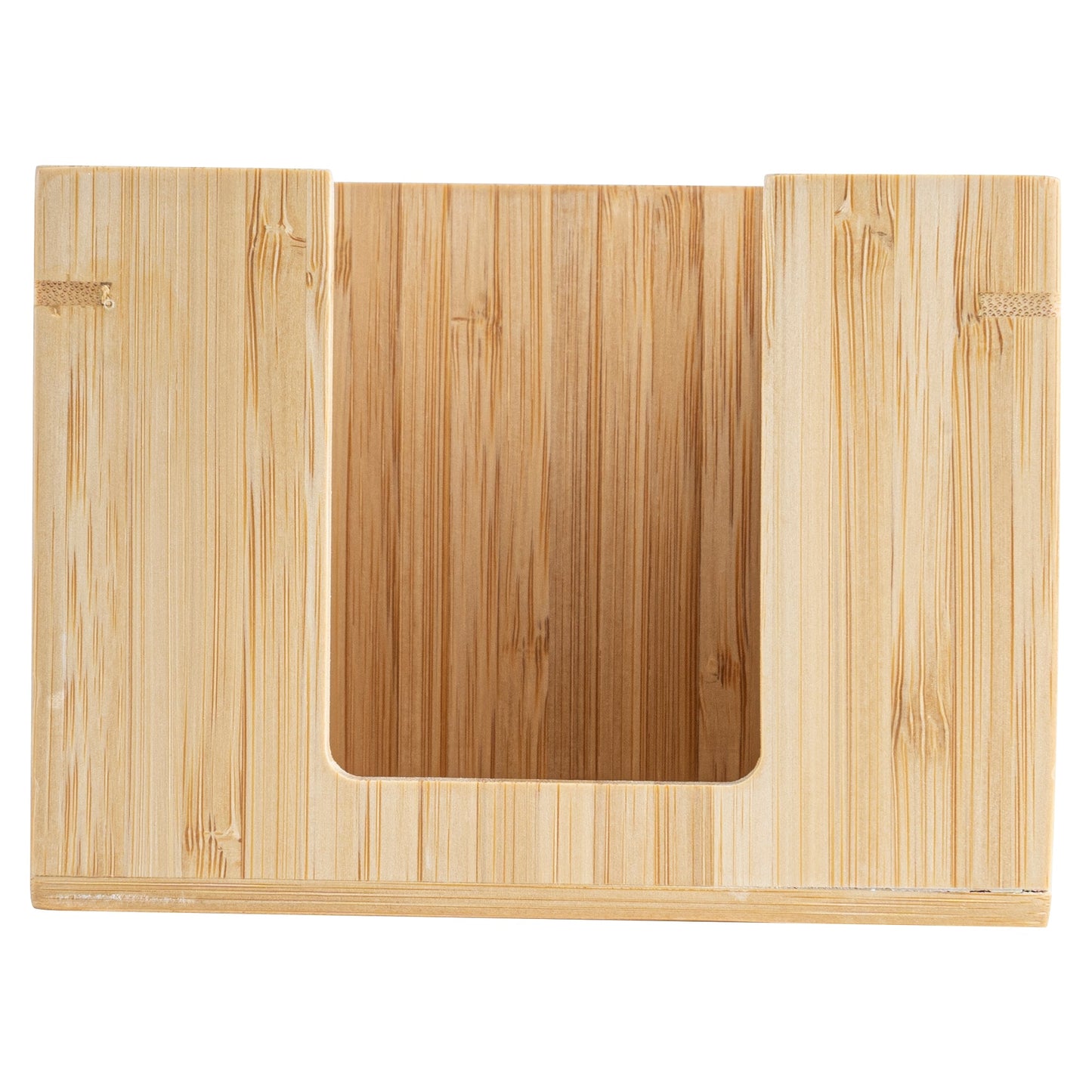 Nature Tek Square Natural Bamboo Cocktail Napkin Holder - 5 1/2" x 5 1/2" x 4" - 1 count box