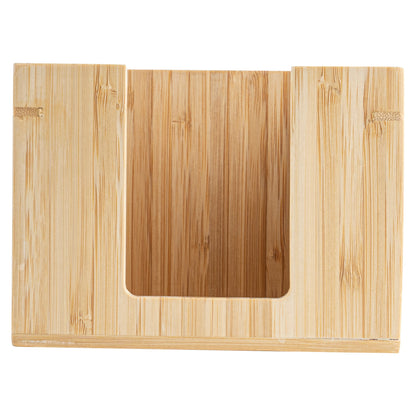 Nature Tek Square Natural Bamboo Cocktail Napkin Holder - 5 1/2" x 5 1/2" x 4" - 1 count box