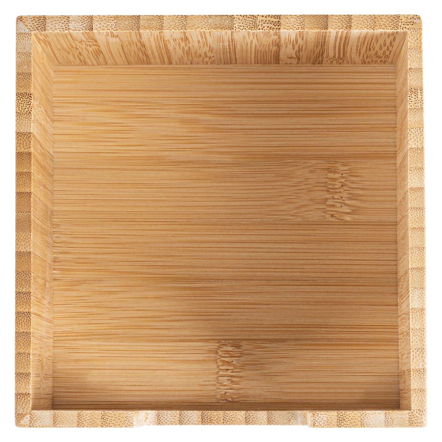 Nature Tek Square Natural Bamboo Cocktail Napkin Holder - 5 1/2" x 5 1/2" x 4" - 1 count box