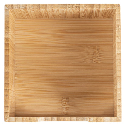 Nature Tek Square Natural Bamboo Cocktail Napkin Holder - 5 1/2" x 5 1/2" x 4" - 1 count box