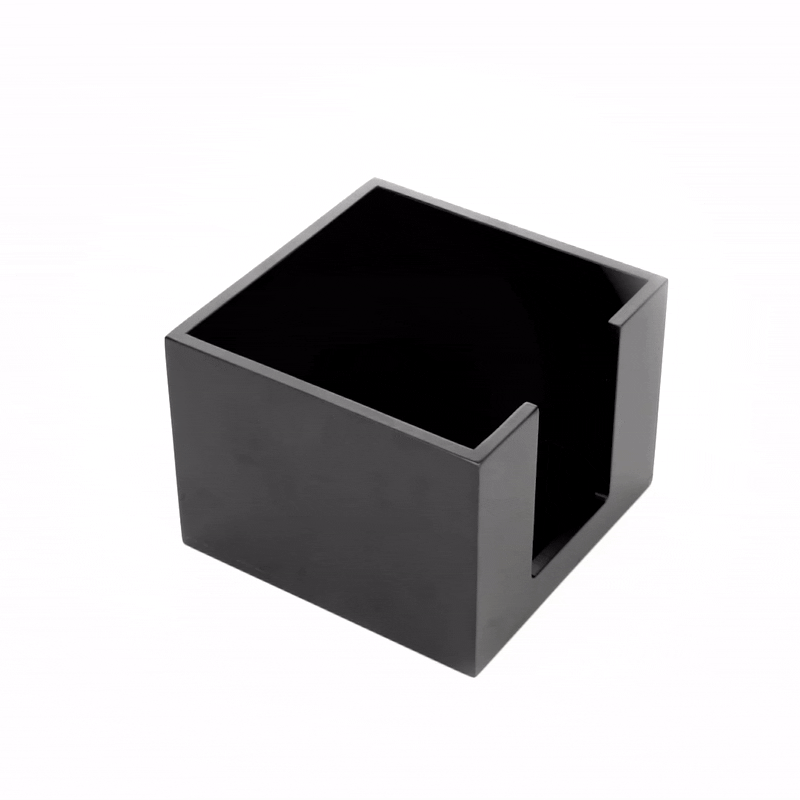 Nature Tek Square Black Bamboo Cocktail Napkin Holder - 5 1/2" x 5 1/2" x 4" - 1 count box