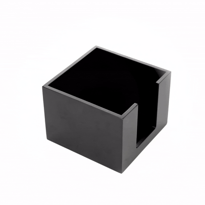 Nature Tek Square Black Bamboo Cocktail Napkin Holder - 5 1/2" x 5 1/2" x 4" - 1 count box
