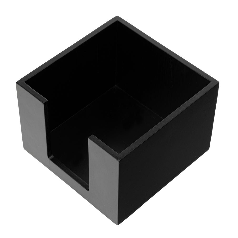 Nature Tek Square Black Bamboo Cocktail Napkin Holder - 5 1/2" x 5 1/2" x 4" - 1 count box