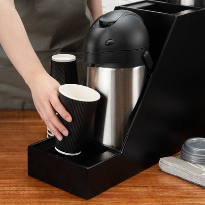 Restpresso Black Bamboo Dual Airpot Coffee Dispenser Display - 23 1/2" x 7" x 13 1/2" - 1 count box