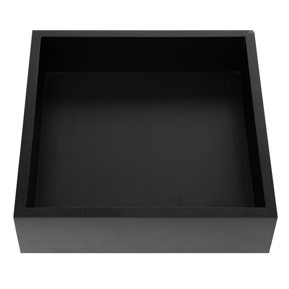 Nature Tek Square Black Bamboo Large Tray - 11 3/4" x 11 3/4" x 3 1/4" - 1 count box