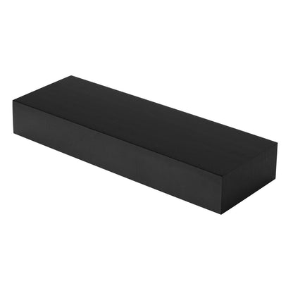Cater Tek Rectangle Black Bamboo Short Riser - 20 1/2" x 7" x 3 1/4" - 1 count box