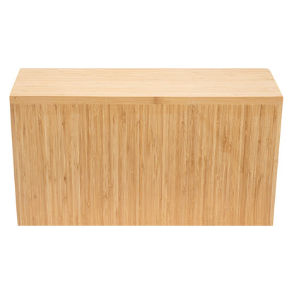Cater Tek Rectangle Natural Bamboo Tall Riser - 20 1/2" x 7" x 11" - 1 count box