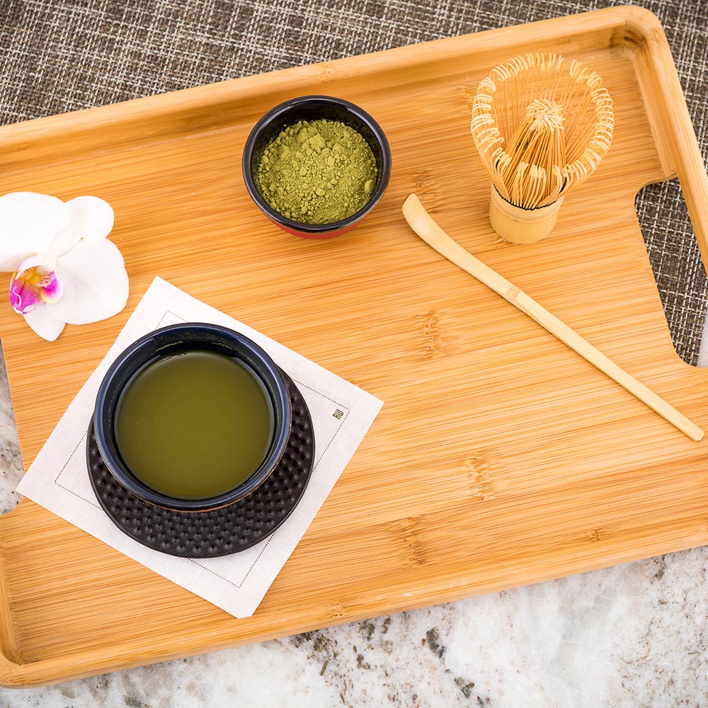 Nature Tek Rectangle Natural Bamboo Serving Tray - with Handles - 13 1/2" x 9 1/2" x 1" - 1 count box