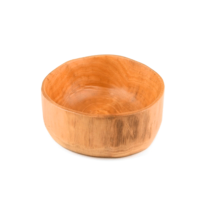 Nature Tek 64 oz Round Natural Wood Serving Bowl - 9 1/4" x 8 1/4" x 3 1/2" - 1 count box