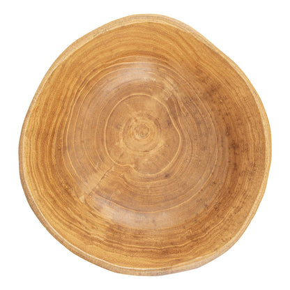 Nature Tek 64 oz Round Natural Wood Serving Bowl - 9 1/4" x 8 1/4" x 3 1/2" - 1 count box
