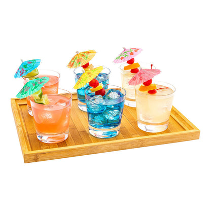 Pixy Assorted Bamboo Cocktail Umbrella Parasol Pick - 7 colors - 4" x 1/4" x 1/4" - 1000 count box