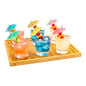 Pixy Assorted Bamboo Cocktail Umbrella Parasol Pick - 7 colors - 4" x 1/4" x 1/4" - 1000 count box
