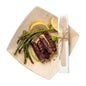 Bambuddha Natural Bamboo Fork / Knife Set - with White Napkin - 6 3/4" x 3 1/4" x 3/4" - 100 count box