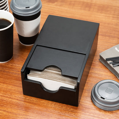 Restpresso Black Bamboo Coffee Cup Sleeve Holder - 9 1/2'' x 6'' x 3.75'' - 1 count box