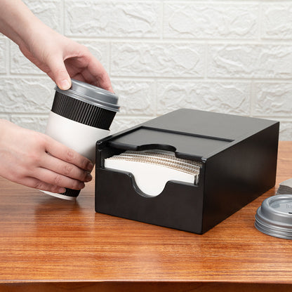 Restpresso Black Bamboo Coffee Cup Sleeve Holder - 9 1/2'' x 6'' x 3.75'' - 1 count box
