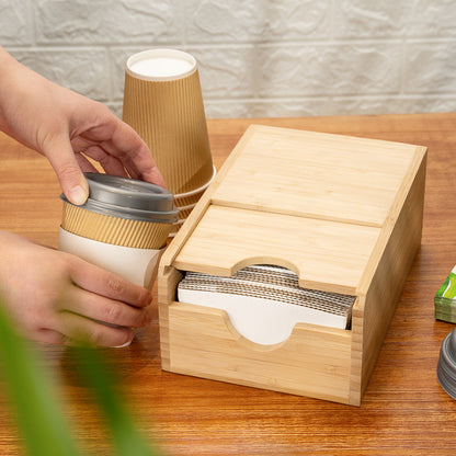 Restpresso Natural Bamboo Coffee Cup Sleeve Holder - 9 1/2'' x 6'' x 3.75'' - 1 count box