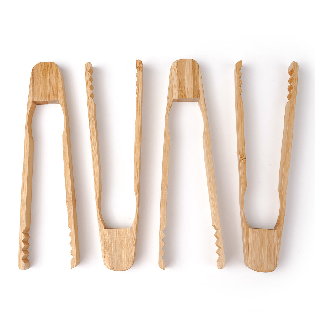 Bambuddha Natural Bamboo Ridged Tong - 7" - 100 count box