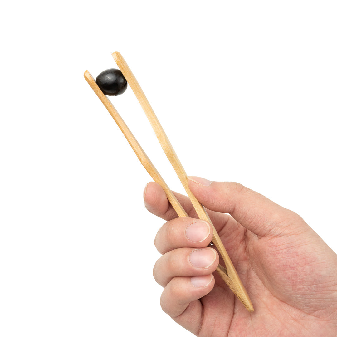 Bambuddha Natural Bamboo Curved Tong - 7" - 10 count box