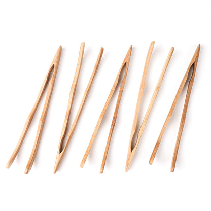 Bambuddha Natural Bamboo Curved Tong - 7" - 10 count box
