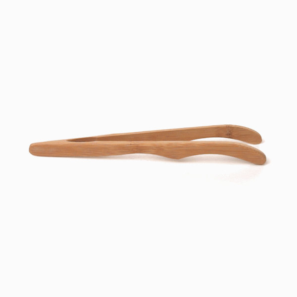 Bambuddha Natural Bamboo Curved Tong - 7" - 100 count box