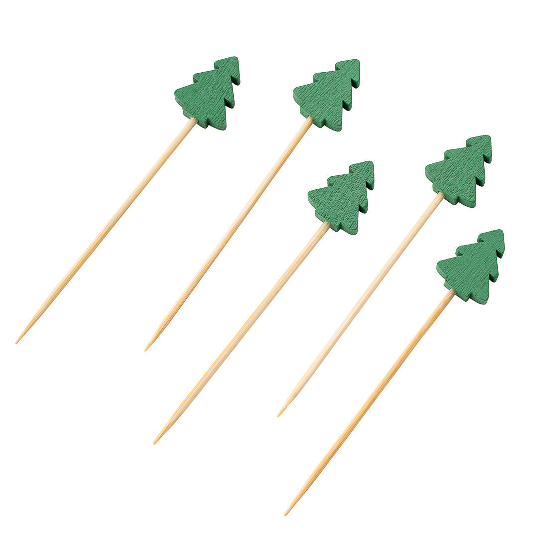 Pixy Green Bamboo Christmas Tree Pick - 3 1/2" - 1000 count box