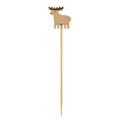 Pixy Natural Bamboo Rudolph Pick - 3 1/2" - 1000 count box