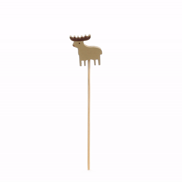 Pixy Natural Bamboo Rudolph Pick - 3 1/2" - 100 count box