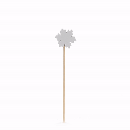 Pixy White Bamboo Snowflake Pick - 3 1/2" - 100 count box