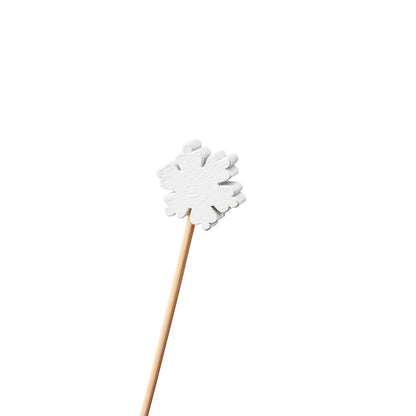Pixy White Bamboo Snowflake Pick - 3 1/2" - 100 count box