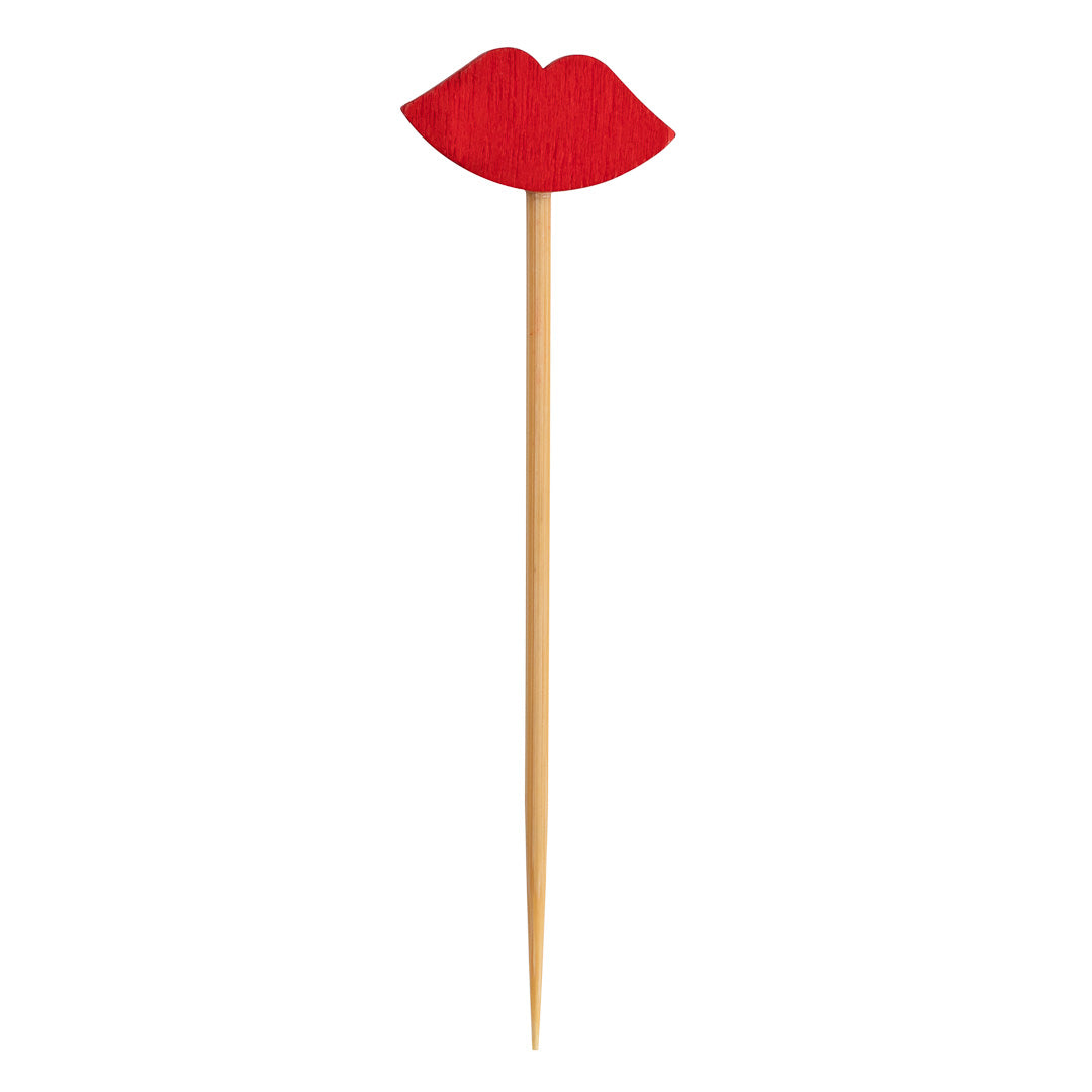 Pixy Red Bamboo Sexy Lips Pick - 2 3/4" - 1000 count box