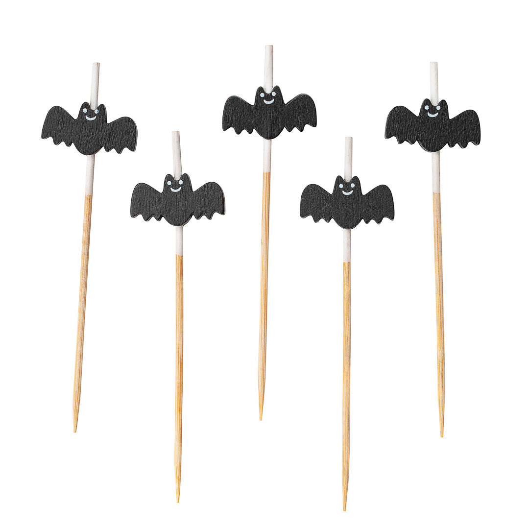 Pixy Black Bamboo Happy Bat Pick - 3 1/2" - 100 count box