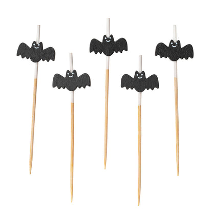Pixy Black Bamboo Happy Bat Pick - 3 1/2" - 100 count box