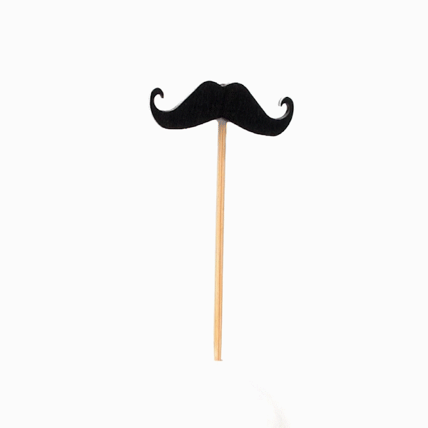 Pixy Black Bamboo Moustache Pick - 2 3/4" - 100 count box