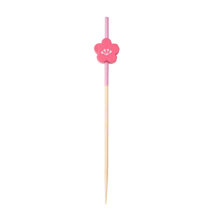 Pixy Pink Bamboo Flower Pick - 3 1/2" - 1000 count box