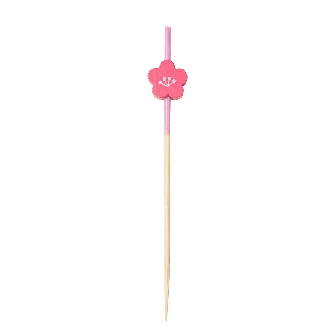 Pixy Pink Bamboo Flower Pick - 3 1/2" - 100 count box